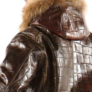 Bold Pelle Pelle Mens Crocodile Brown Jacket view 2