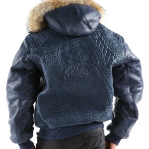 Pelle Pelle Blue Encrusted Hooded Jacket view 2