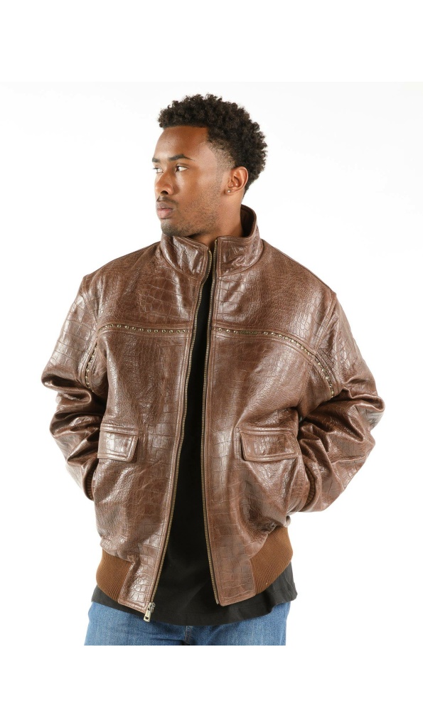 Pelle Pelle Crocodile Plain Leather Jacket