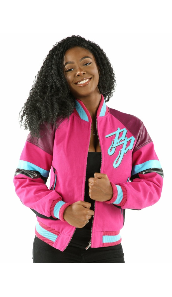 Pelle Pelle Pink Ladies Varsity Wool Jacket