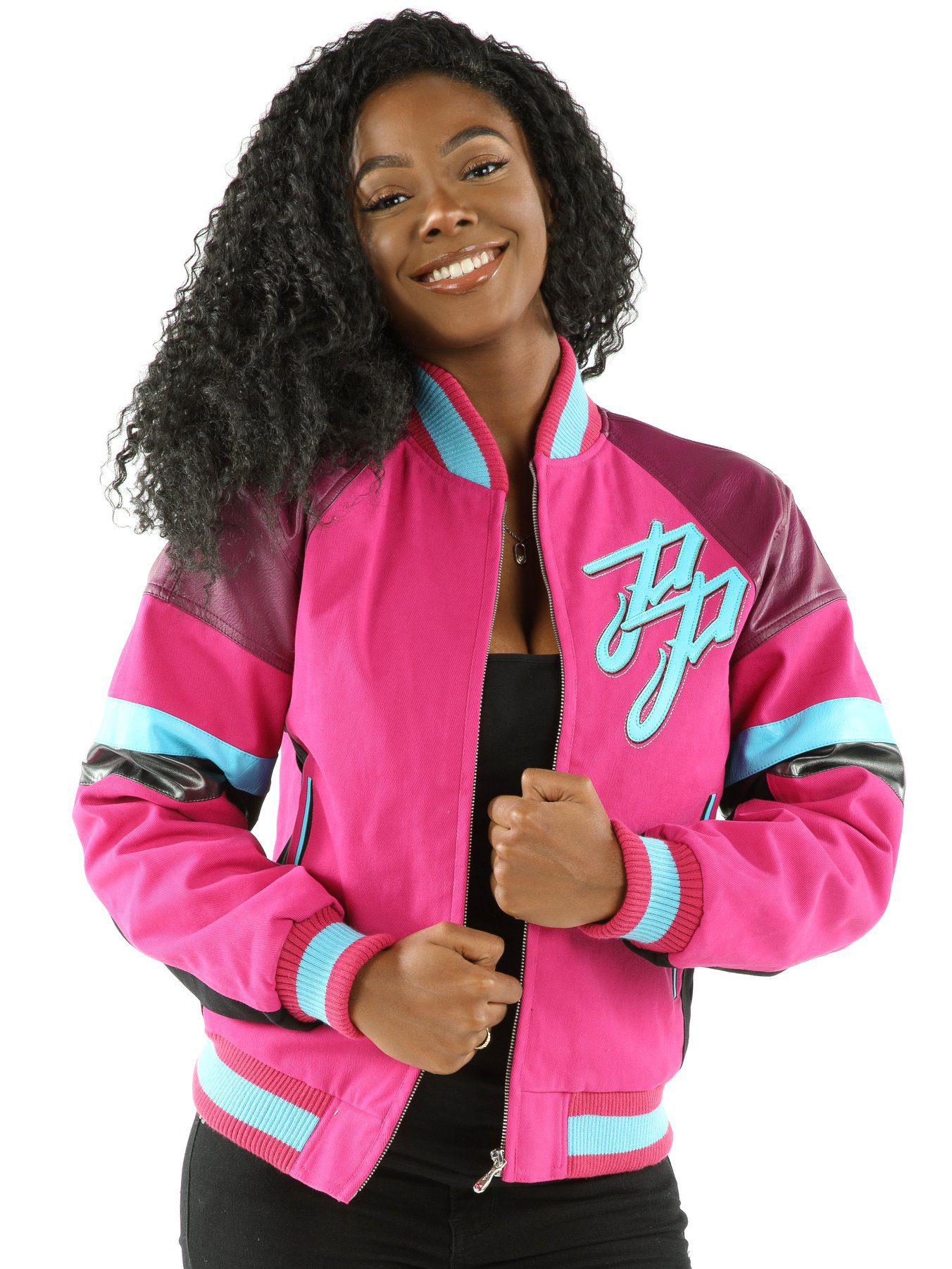 Pelle Pelle Pink Ladies Varsity Wool Jacket