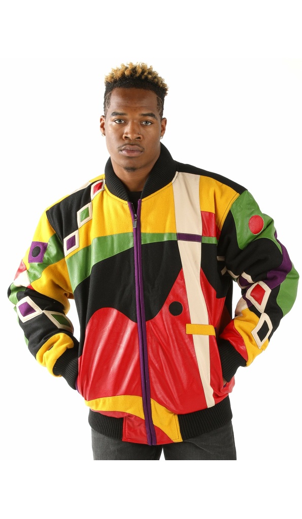 Pelle Pelle Red Abstract Bomber Jacket