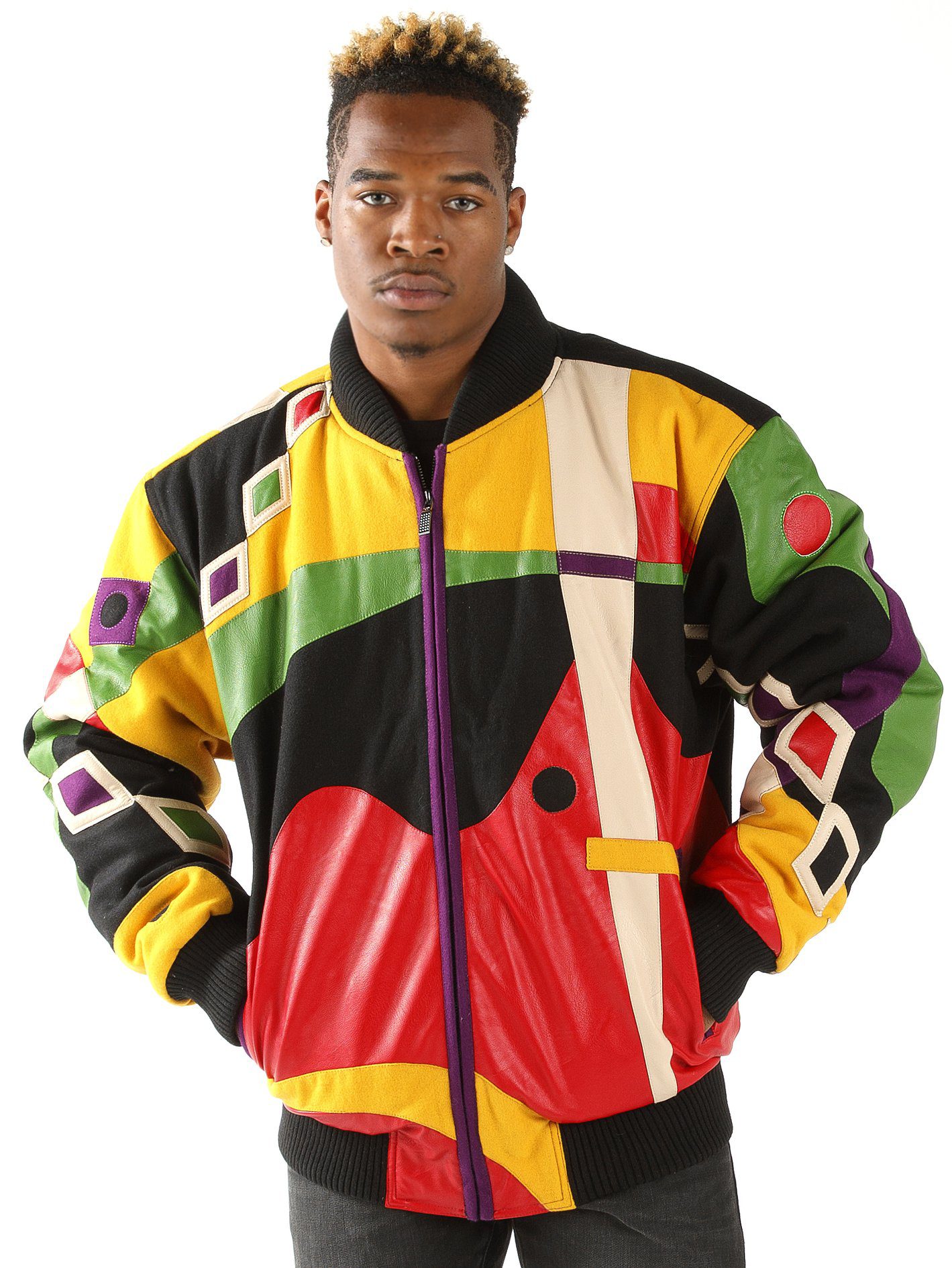 Pelle Pelle Red Abstract Bomber Jacket