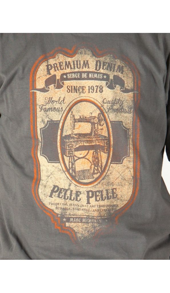 Bold Pelle Pelle World Famous Denim Gray T Shirt