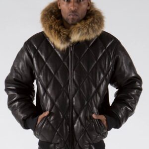 Pelle Pelle Men Black Encrusted Hood Jacket