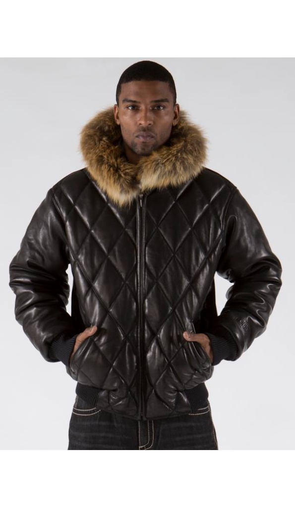 Pelle Pelle Men Black Encrusted Hood Jacket