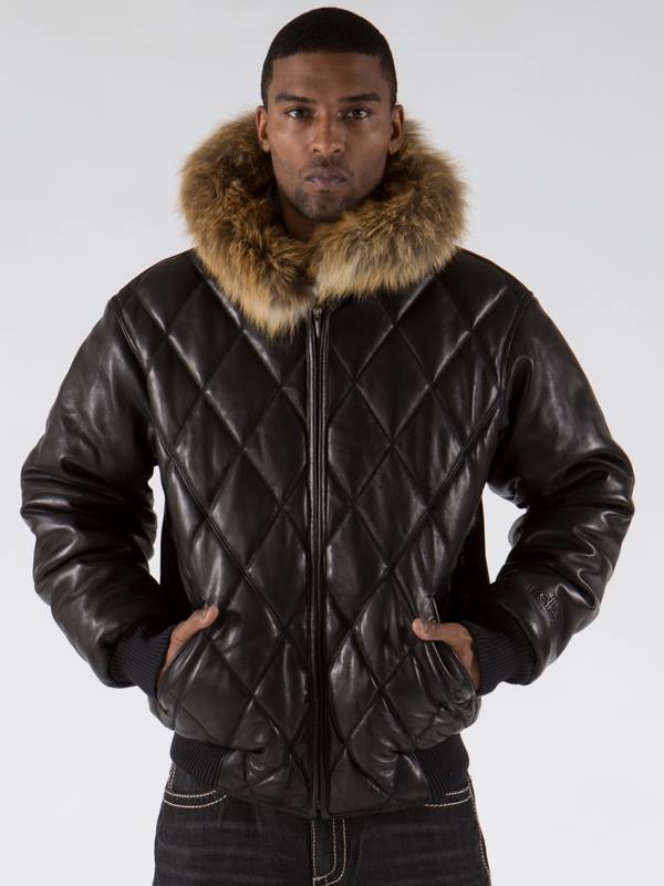 Pelle Pelle Men Black Encrusted Hood Jacket