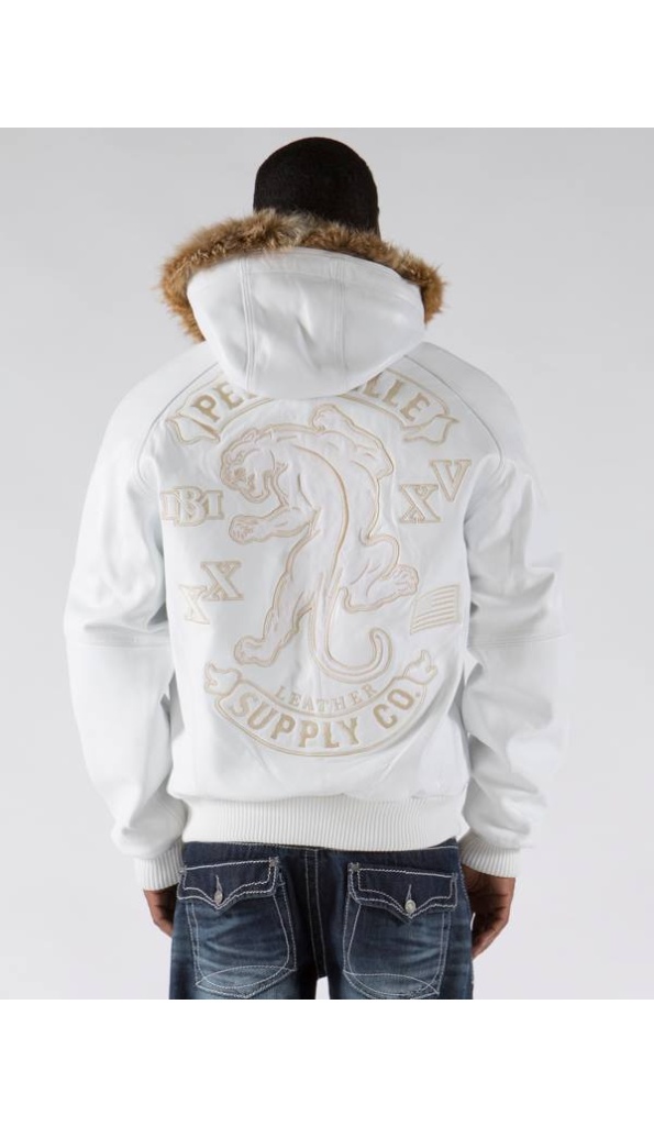 Pelle Pelle Supply Co. White Fur Hood Jacket