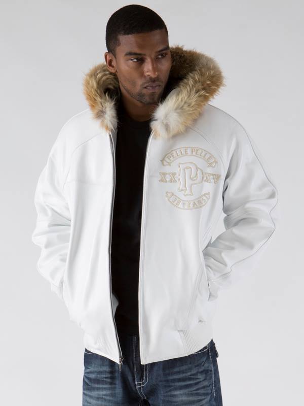 Pelle Pelle Supply Co. White Fur Hood Jacket