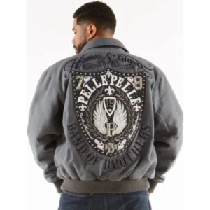 Pelle Pelle Band Of Brothers Grey Men Jacket view 2