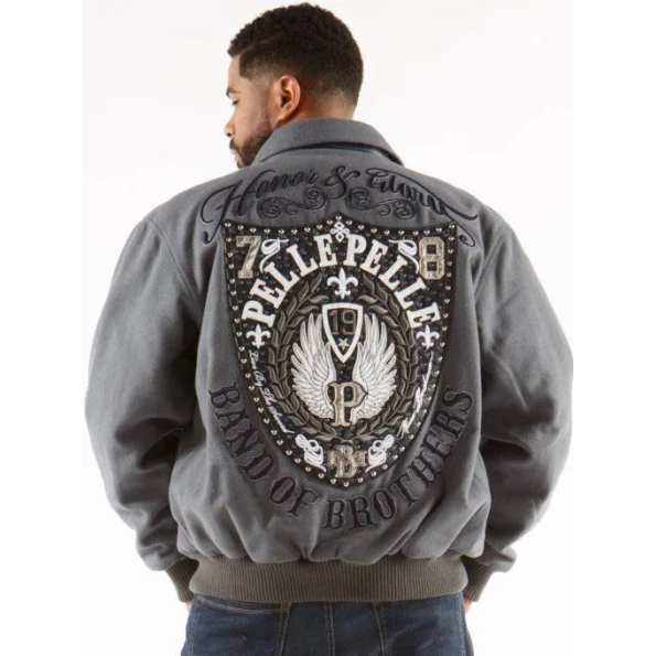 Pelle Pelle Band Of Brothers Grey Men Jacket view 2