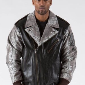 Pelle Pelle Men Biker Plushfoil Print Jacket