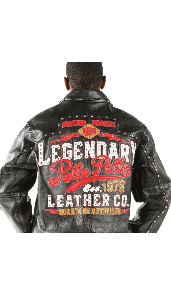 Legendary Pelle Pelle Black Red MB Leather Jacket