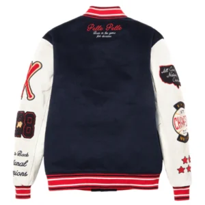 World Famous Pelle Pelle Navy Blue Wool Varsity Jacket view 3