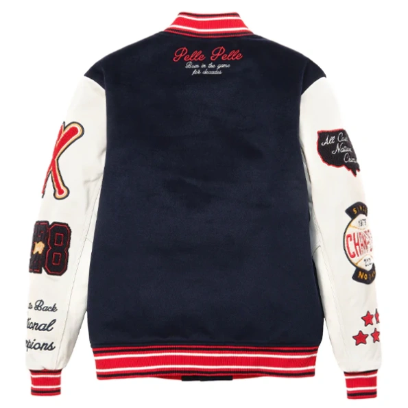 Pelle Pelle Navy Blue Wool Varsity Jacket