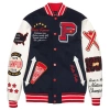 Pelle Pelle Navy Blue Wool Varsity Jacket