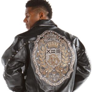 Pelle Pelle Encrusted Studded Black Jacket view 1