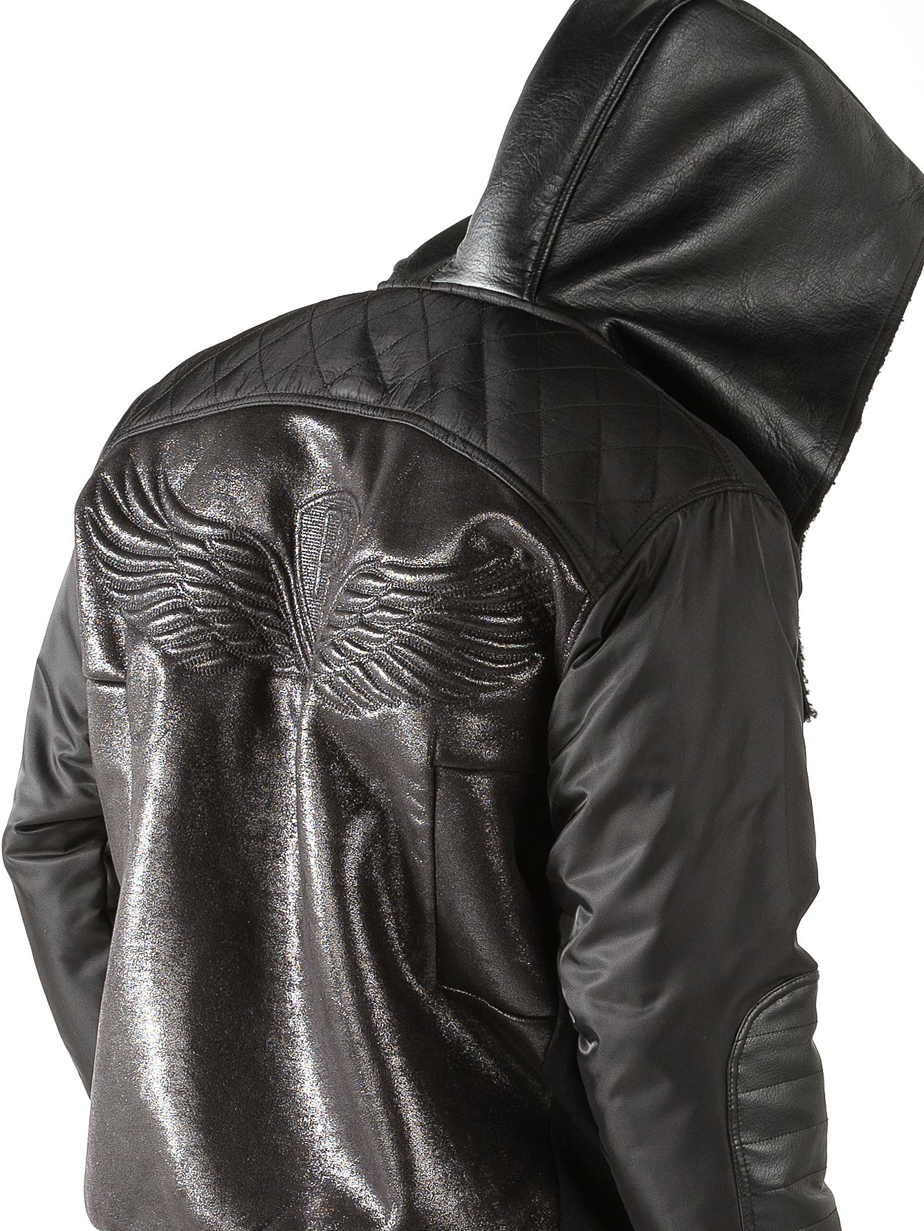 Pelle Pelle Black Wings Leather Hood Jacket