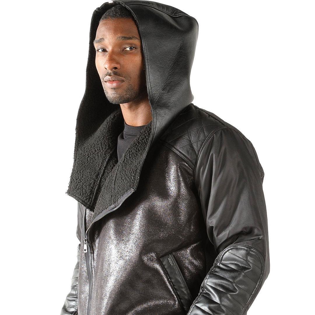 Pelle Pelle Black Wings Leather Hood Jacket