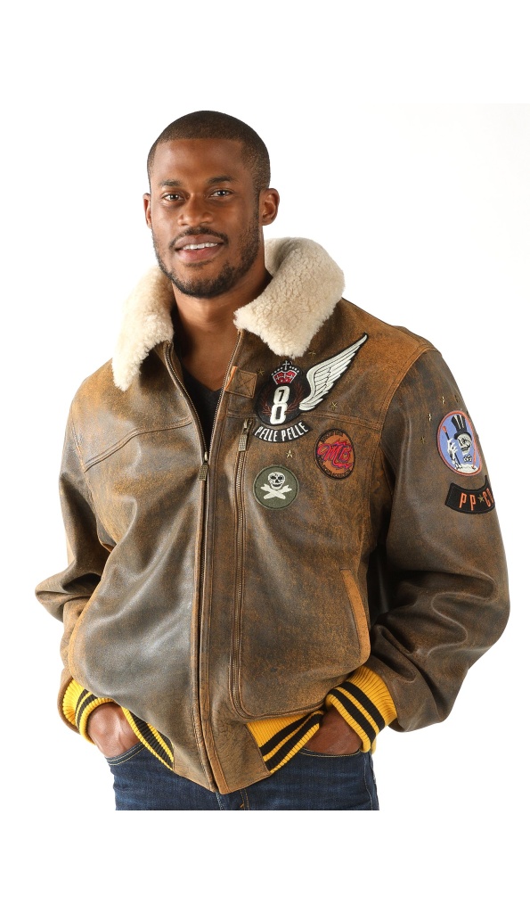Pelle Pelle Brown Aviator Fur Collar Jacket