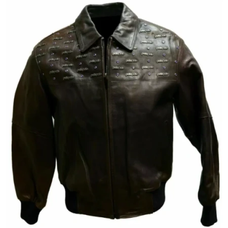 Black Pelle Pelle Studded Emblem Jacket