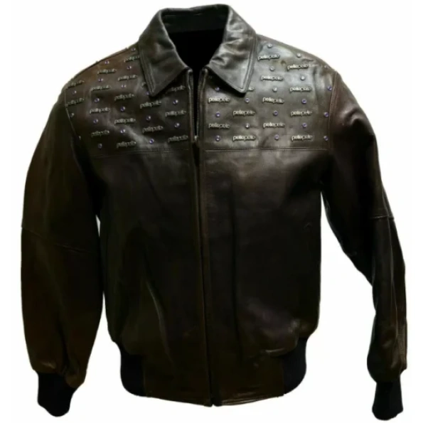 Black Pelle Pelle Studded Emblem Jacket