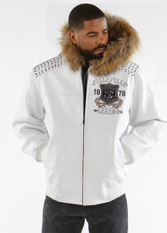 Pelle Pelle Freecrack White Fur Hood Jacket