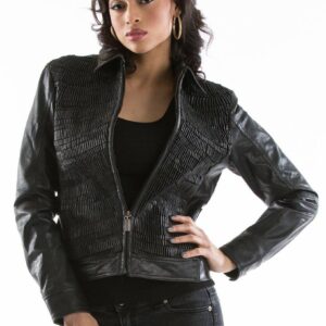 Pelle Pelle Denim Encrusted Black Jacket