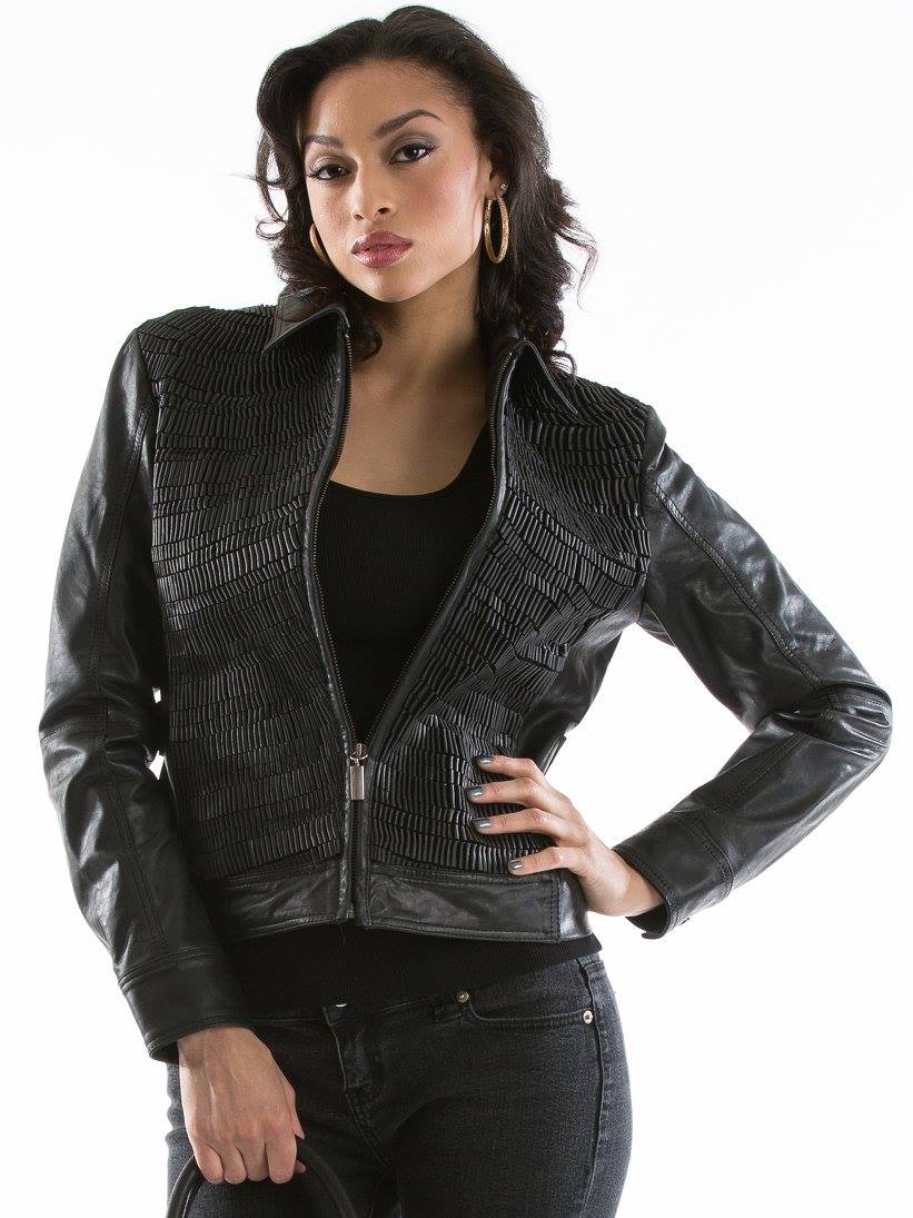 Pelle Pelle Denim Encrusted Black Jacket