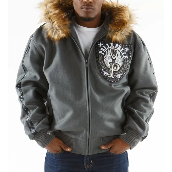 Pelle Pelle Grey Band Of Brother Hood Jacket