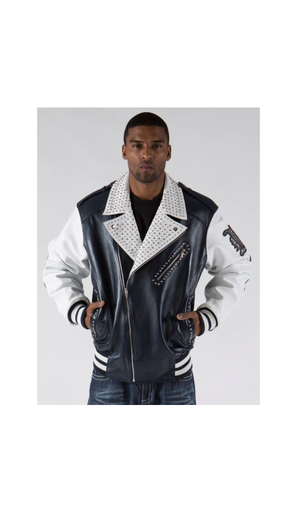 Pelle Pelle Men Biker Plush Studded Jacket