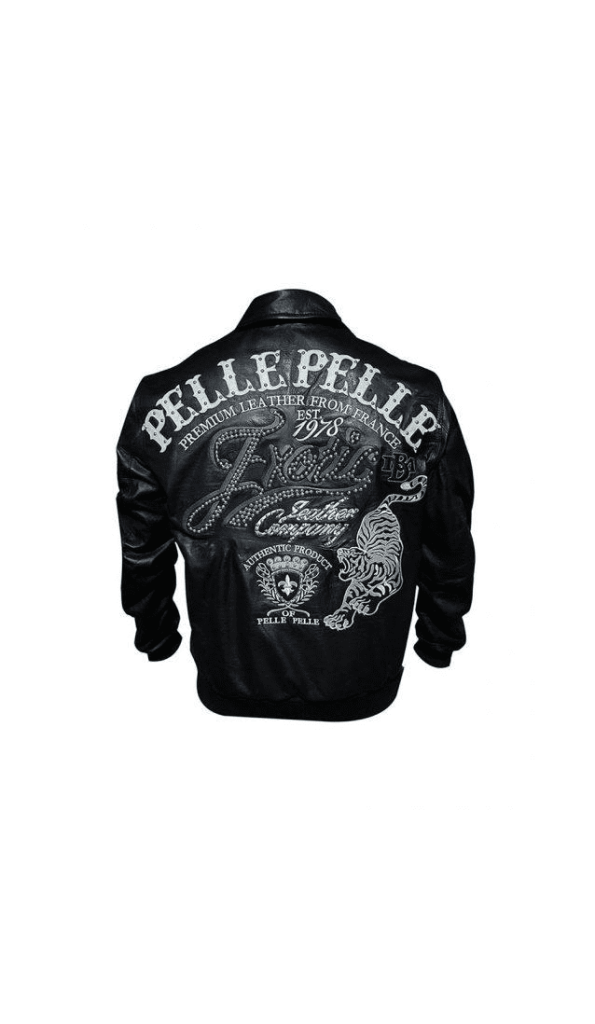 Pelle Pelle Black Exotic 1978 Leather Jacket