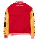 Pelle Pelle Red Yellow Wool Varsity Jacket