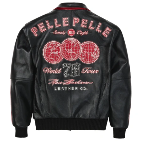 Pelle Pelle World Tour Black Red Men Jacket