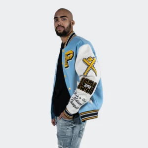 Pelle Pelle Light Blue Varsity Wool Jacket view 4