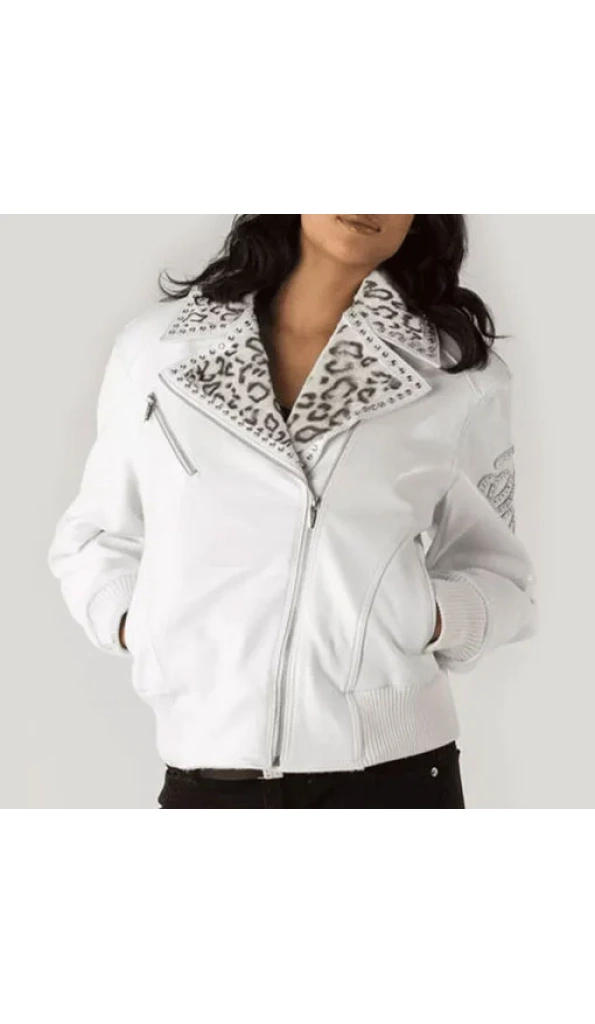 Pelle Pelle White Biker Women Wool Jacket