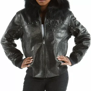 Pelle Pelle Women Black Encrusted Stud Jacket