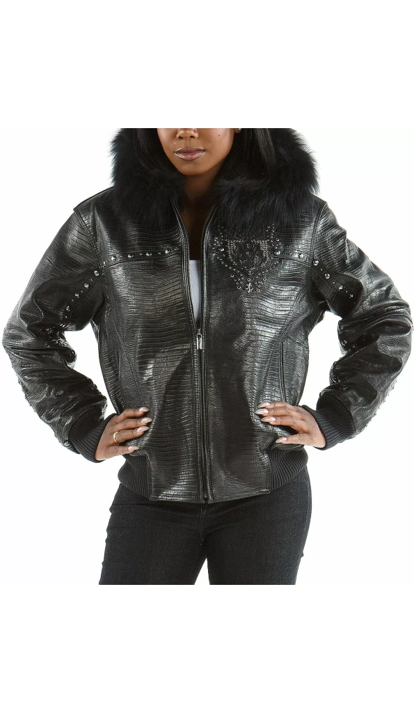 Pelle Pelle Women Black Encrusted Stud Jacket