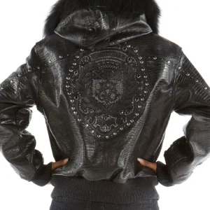 Pelle Pelle Women Black Encrusted Stud Jacket view 2