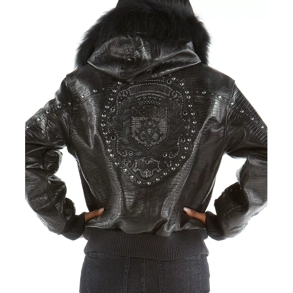 Pelle Pelle Women Black Encrusted Stud Jacket