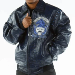 Pelle Pelle Blue Grandmaster Leather Jacket