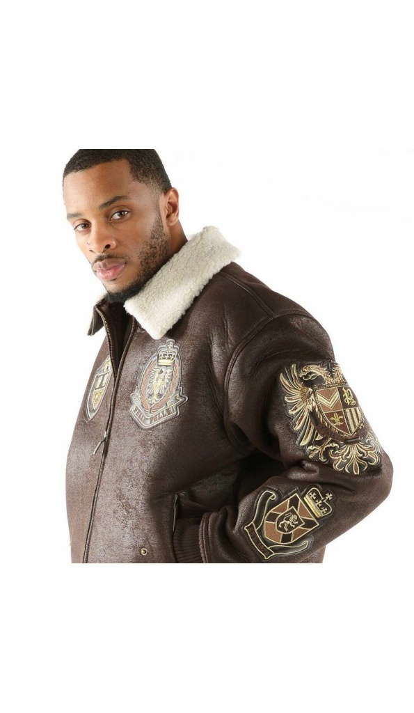 Pelle Pelle Coat of Arms Fur Collar Jacket