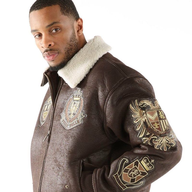 Pelle Pelle Coat of Arms Fur Collar Jacket