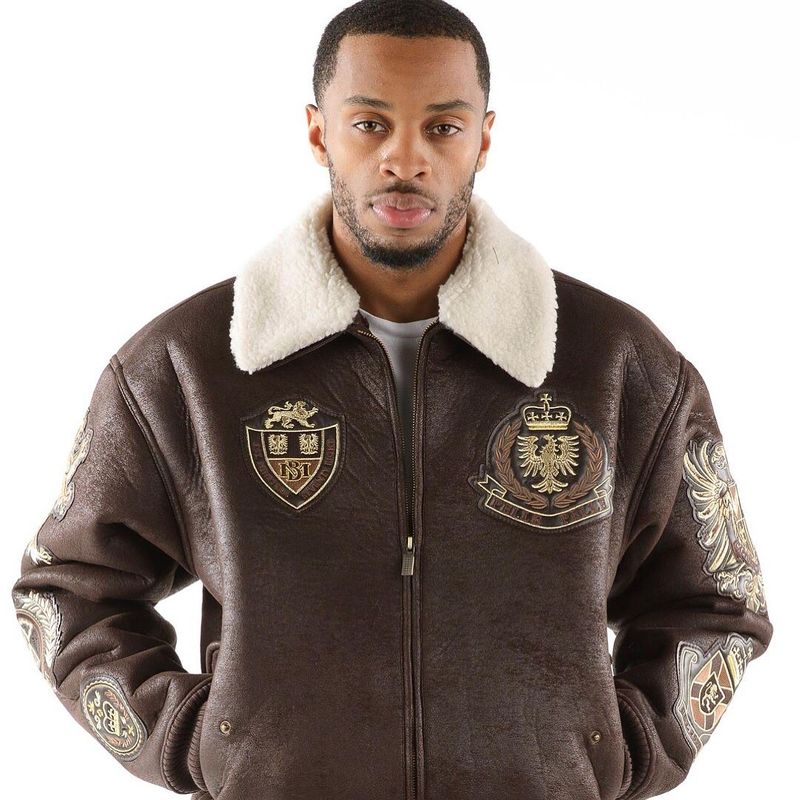 Pelle Pelle Coat of Arms Fur Collar Jacket