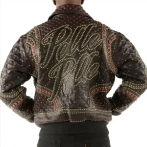 Pelle Pelle Burgundy Rust Burnish Stud Jacket view 3