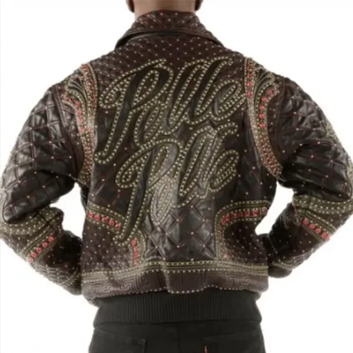 Pelle Pelle Burgundy Rust Burnish Stud Jacket view 3