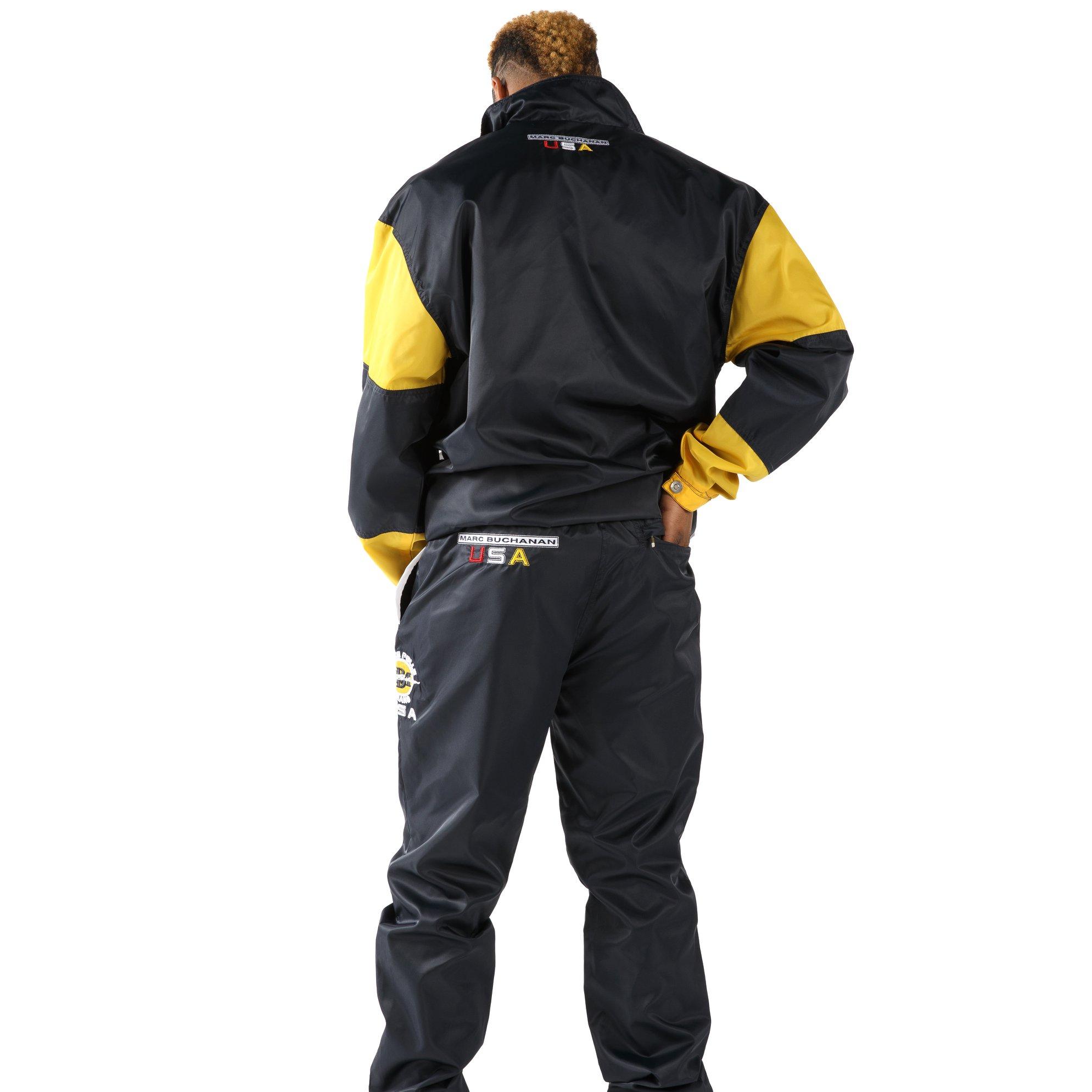 Pelle Pelle Yellow Black Nylon USA Tracksuit