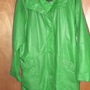 Pelle Pelle Green Long Women Leather Coat