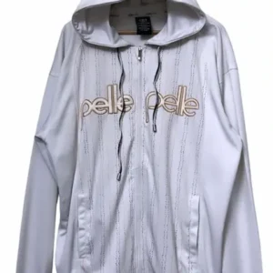 Pelle Pelle White Jogging Zipper Hood Jacket