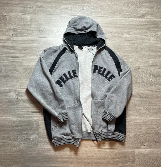 Pelle Pelle Grey Jogging Zip Varsity Jacket